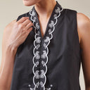 Naila Sleeveless - Mandalas Women's Floral Embroidered Encim Kebaya Blouse - Mandalas