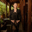 Nara Black Lengan Panjang - Mandalas Kebaya Kutubaru Wanita Bahan Woven Premium Elegan - Mandalas