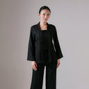 Nara Black Lengan Panjang - Mandalas Kebaya Kutubaru Wanita Bahan Woven Premium Elegan - Mandalas