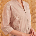 Nayara Beige Long Sleeve - Mandalas Women’s Modern Embroidered Cotton Kebaya Top - Mandalas