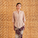 Nayara Beige Long Sleeve - Mandalas Women’s Modern Embroidered Cotton Kebaya Top - Mandalas