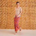 Nayara Beige Short Sleeve – Mandalas Women's Modern Embroidered Cotton Kebaya Top - Mandalas