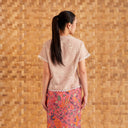 Nayara Beige Short Sleeve – Mandalas Women's Modern Embroidered Cotton Kebaya Top - Mandalas