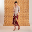 Nayara Grey Long Sleeve - Mandalas Women’s Modern Embroidered Cotton Kebaya Top - Mandalas