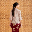 Nayara Grey Long Sleeve - Mandalas Women’s Modern Embroidered Cotton Kebaya Top - Mandalas