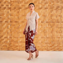 Nayara Grey Short Sleeve – Mandalas Women's Modern Embroidered Cotton Kebaya Top - Mandalas