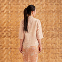 Nayara Nude Long Sleeve - Mandalas Women’s Modern Embroidered Cotton Kebaya Top - Mandalas