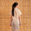 Nayara Nude Short Sleeve – Mandalas Women's Modern Embroidered Cotton Kebaya Top - Mandalas