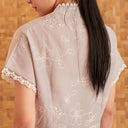 Nayara Short Sleeve – Mandalas Women's Modern Embroidered Cotton Kebaya Top - Mandalas