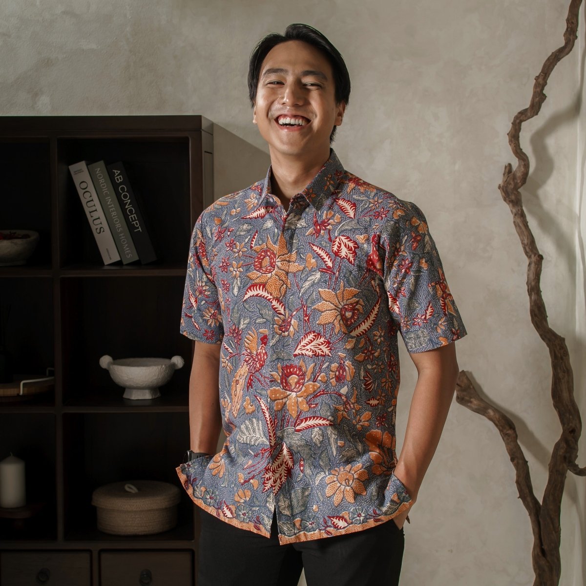 Nutara - Mandalas Premium Men's Short Sleeve Batik Shirt