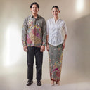 Pavo - Mandalas Set Sarimbit Couple Kemeja Lengan Panjang dan Rok Batik Premium - Mandalas