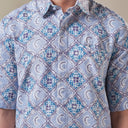 Poslen - Mandalas Premium Men's Short Sleeve Batik Shirt - Mandalas