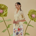 Thea Lengan Pendek - Mandalas Atasan Kebaya Wanita Outer Organza Bordir Modern - Mandalas