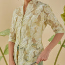 Thea Lengan Pendek - Mandalas Atasan Kebaya Wanita Outer Organza Bordir Modern - Mandalas