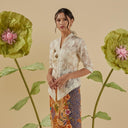 Thea Lengan Pendek - Mandalas Atasan Kebaya Wanita Outer Organza Bordir Modern - Mandalas