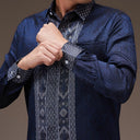 Tirtamaya - Mandalas Kemeja Tenun Pria Songket Handmade Lengan Panjang Premium - Mandalas