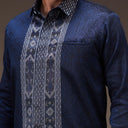 Tirtamaya - Mandalas Kemeja Tenun Pria Songket Handmade Lengan Panjang Premium - Mandalas