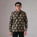 Tumaru - Mandalas Premium Men's Long Sleeve Batik Shirt - Mandalas