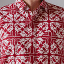 Wasaka - Mandalas Premium Men's Short Sleeve Batik Shirt - Mandalas