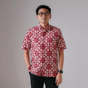 Wasaka - Mandalas Premium Men's Short Sleeve Batik Shirt - Mandalas
