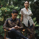 Wirabuana - Mandalas Set Sarimbit Couple Kemeja Lengan Panjang dan Rok Batik Premium - Mandalas