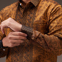 Wreksa - Mandalas Kemeja Tenun Pria Songket Handmade Lengan Panjang Premium - Mandalas